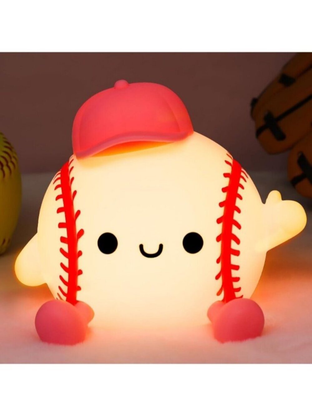 Tennis Gifts Cute Tennis Ball Silicone Night Light USB Rechargeable & Timer
